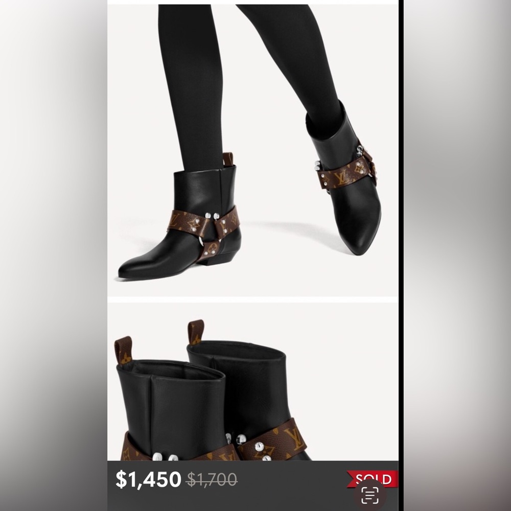 Authentic new flat Louis Vuitton rhapsody ankle boots size 35. - Picture 2 of 16